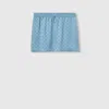 Gucci Gg Satin Mini Skirt In Blue