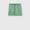 Gucci Gg Monogram Mini Skirt In Green