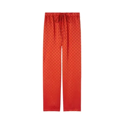 Pre-owned Gucci Gg Satin Pant 'orange' | Women's Size 38