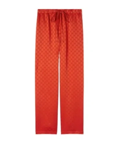 Gucci Gg Satin Pants In Red