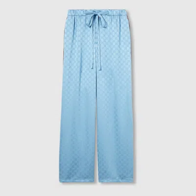 Gucci Gg Satin Pants In Blue