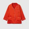 Gucci Camicia In Raso Arancione   Donna