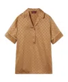 Gucci Monogram Satin Shirt Contrast Piping In Brown