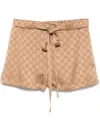 Gucci Women Gg Satin Shorts In Beige
