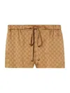 Gucci Satin Shorts Elastic Waist In Red