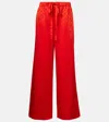 Gucci Gg Satin Wide-leg Pants In Red