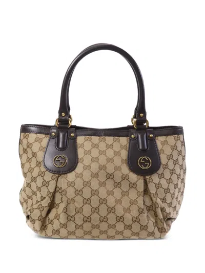 Pre-owned Gucci Gg Scarette Tote Bag In Neutral