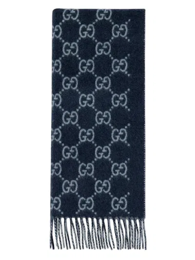 Gucci Gg Scarf In Blue