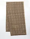 Gucci Gg-jacquard Frayed Scarf In Beige