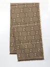 Gucci Gg-jacquard Frayed Scarf In Beige