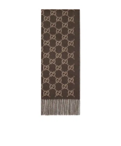 Gucci Gg Scarf In Brown