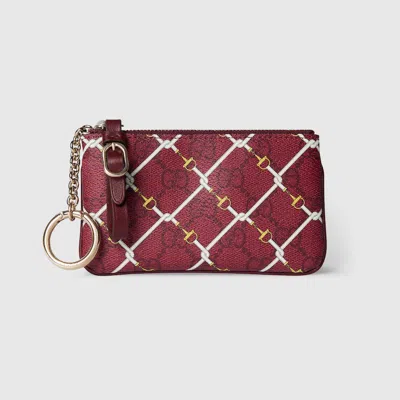 Gucci Printed Gg Key Pouch In Red