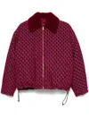 Gucci Shearling-trimmed Jacquard-knit Wool-blend Bouclé Jacket In 6253 - Redbluemc