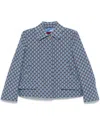 Gucci Gg Shadow Bouclé Jacket In Blau