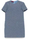 Gucci Shadow Gg Patterned Dress In Blau