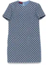 Gucci Shadow Gg Patterned Dress In Blau