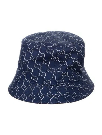 Pre-owned Gucci Gg Shadow Bucket Hat. W/tags In Blue