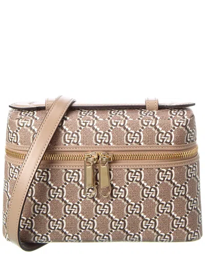Gucci Gg Shadow Canvas & Leather Super Mini Satchel In Beige