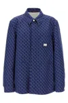 Gucci Gg Logo Long-sleeved Shirt In Blue
