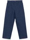 Gucci Cotton Jacquard Pant With Gg Shadow In Blue