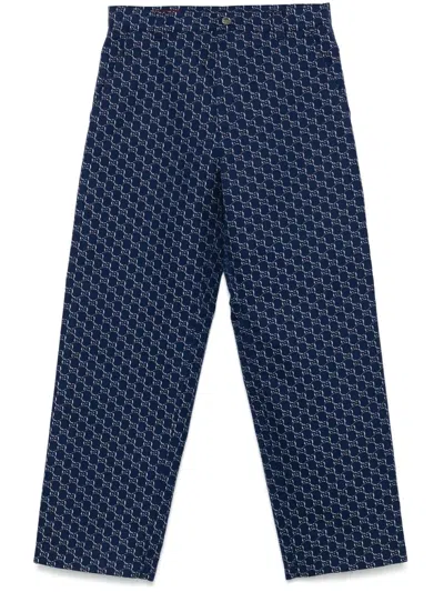 GUCCI GG SHADOW-JACQUARD COTTON TROUSERS