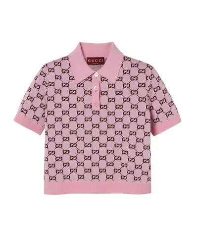 GUCCI GUCCI MONOGRAMMED INTARSIA SHORT-SLEEVE POLO SHIRT
