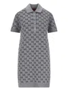 Gucci 'gg Shadow' Mini Polo Dress In Gray