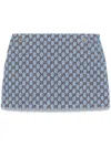 Gucci Gg Shadow Bouclé Mini Skirt In 4234 - Azureblackmc