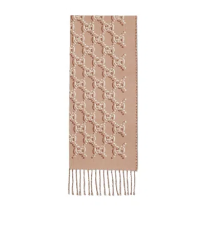 Gucci Gg Shadow Wool Scarf In Nude