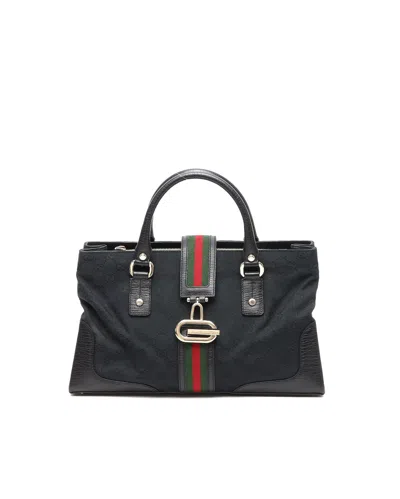 Gucci Gg Sherry Line Bag In Black