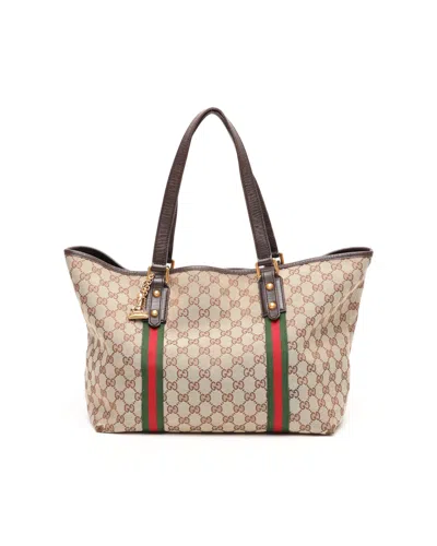 Gucci Gg Sherry Line Tote Bag In Brown
