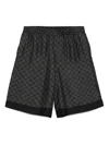 Gucci Black Silk Twill Printed Shorts