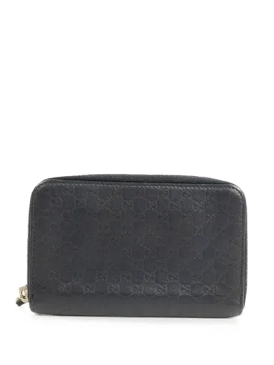 Pre-owned Gucci Gg Shw Zipper Wallet In Black