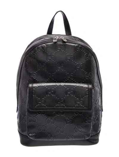 Pre-owned Gucci Gg Signature Backpack In Black