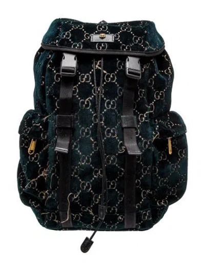 Pre-owned Gucci Gg Signature Backpack In Blue
