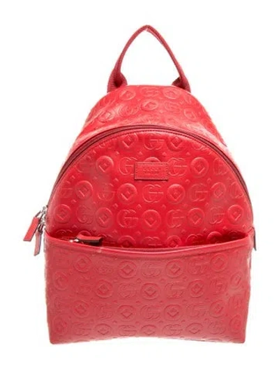 Pre-owned Gucci Gg Signature Backpack In Red