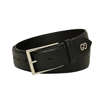 Pre-owned Gucci Gg Signature Belt 'black' | Men's Size 80