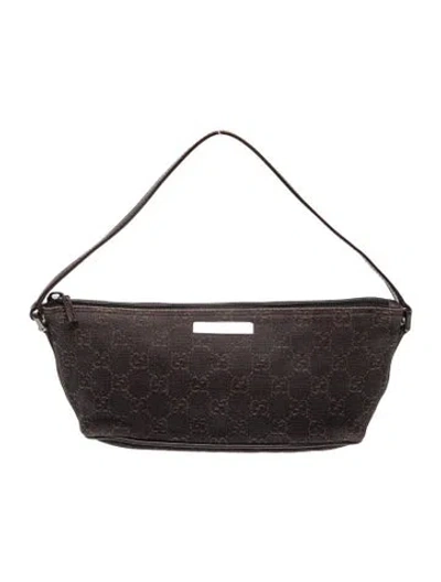 Pre-owned Gucci Gg Signature Boat Vintage In Brown