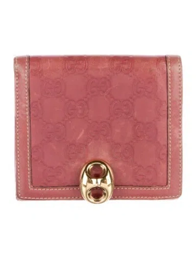 Pre-owned Gucci Gg Signature Embossed Leather Bifold Wallet In Neutral
