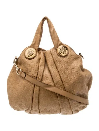 Pre-owned Gucci Gg Signature Hysteria Medium In Neutral