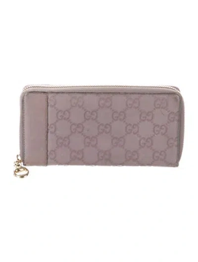 Pre-owned Gucci Gg Signature Leather Continental Wallet In Purple