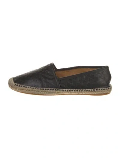 Pre-owned Gucci Gg Signature Leather Espadrilles In Black