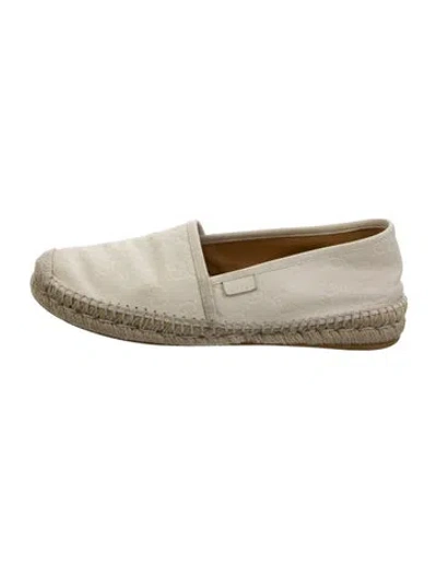 Pre-owned Gucci Gg Signature Leather Espadrilles In Neutral
