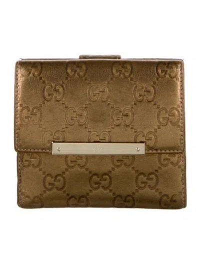 Pre-owned Gucci Gg Signature Leather French Purse