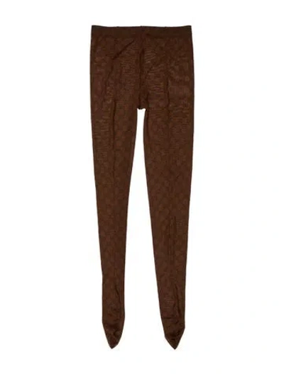 Pre-owned Gucci Gg Signature Leggings In Neutral