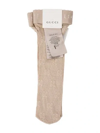 Pre-owned Gucci Gg Signature Mesh Socks W/tags