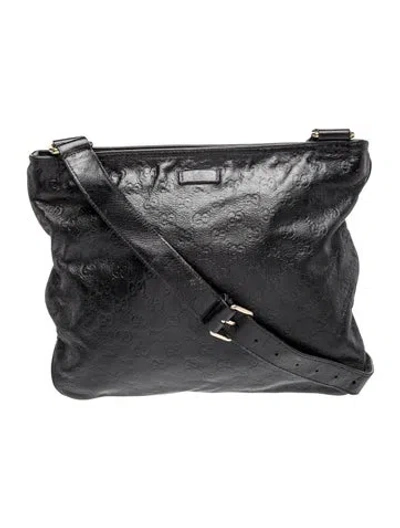 Pre-owned Gucci Gg Signature Messenger Bag In Black