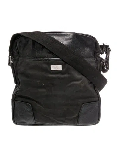 Pre-owned Gucci Gg Signature Messenger Bag In Black