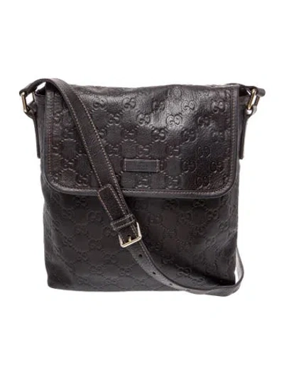 Pre-owned Gucci Gg Signature Messenger Bag In Brown