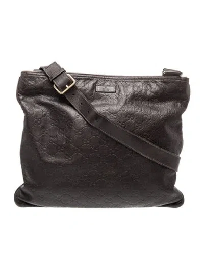 Pre-owned Gucci Gg Signature Messenger Bag In Brown